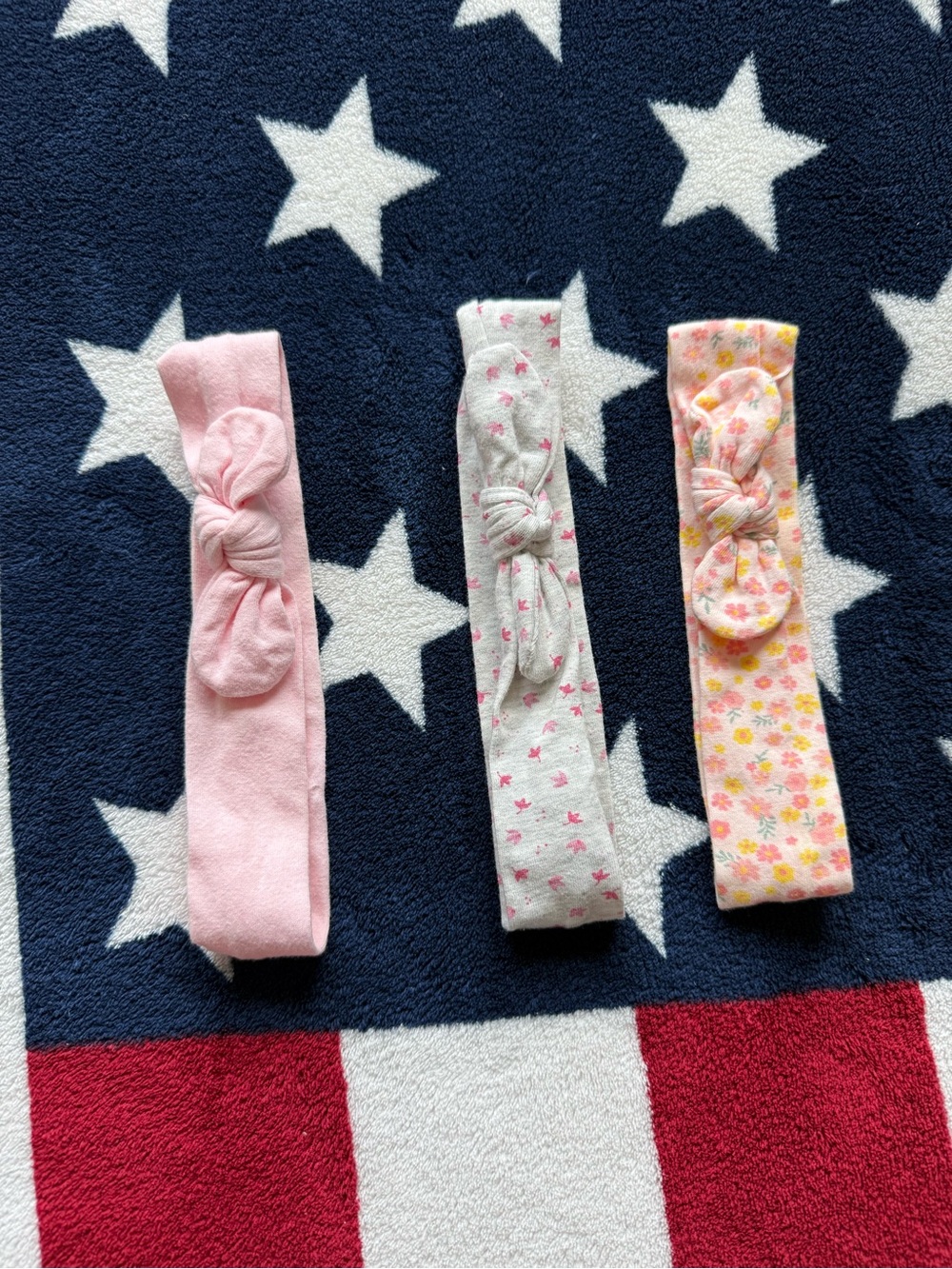 Baby Girls Soft Knot Headband Set - Pink, Gray & Floral
